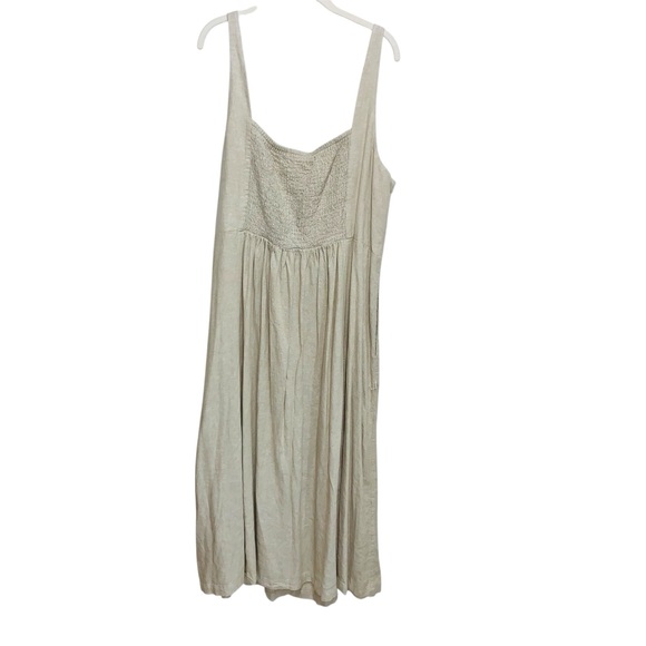 NWT Old Navy Light Tan Linen Blend Midi Dress 3X - Picture 3 of 5